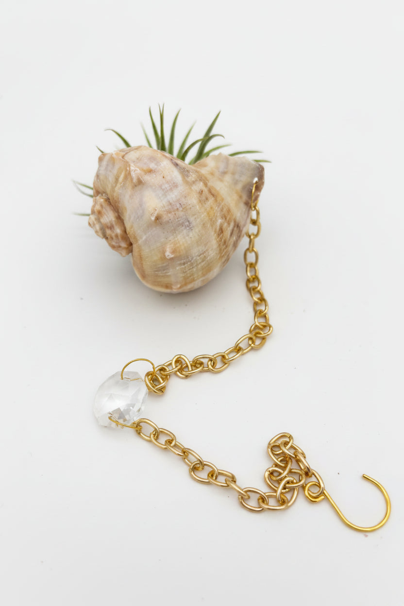 Crystal + Shell Suncatcher: ~ 12"-14"